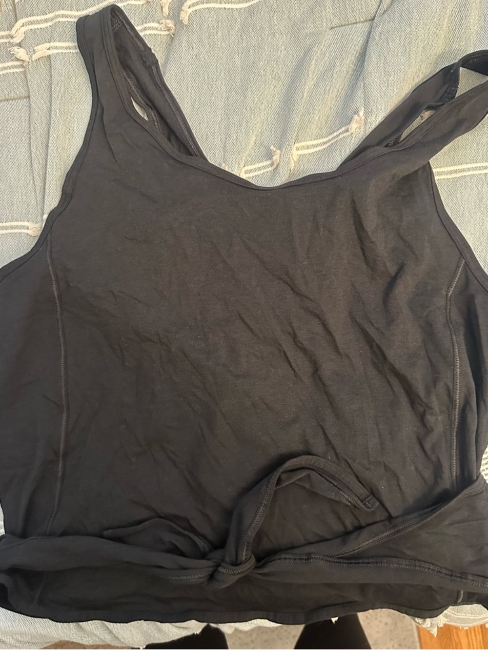 lululemon athletica Black Tank Top with Front Tie